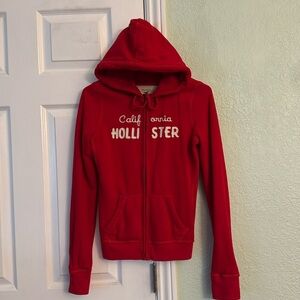 Hollister: Women Red Zip Up Hoodie, Small